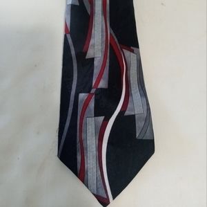 Men's Ketch Necktie Black Red Modern print
